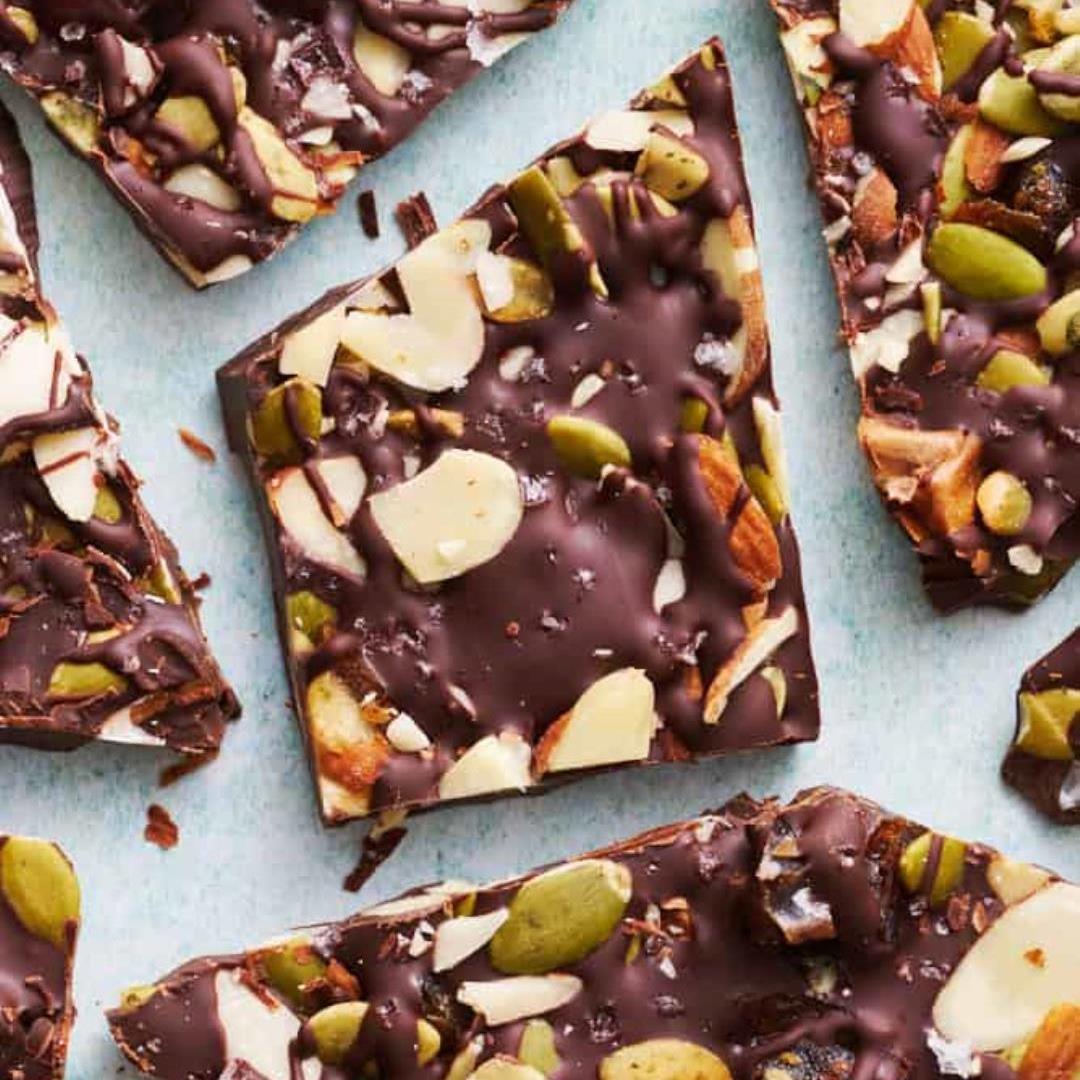 Dark Chocolate Bark with Dates and Nuts