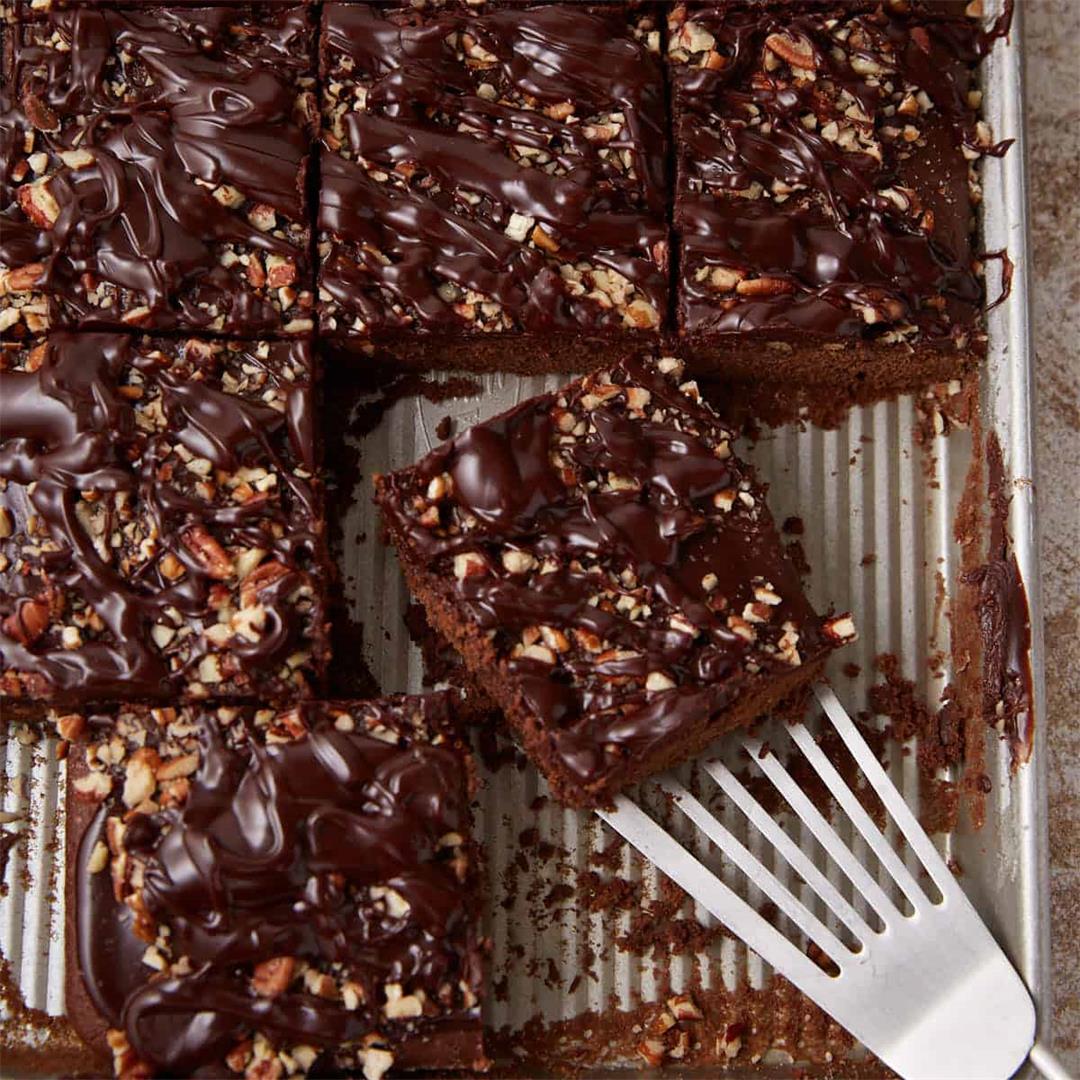 Moist Texas Sheet Cake with Pecans