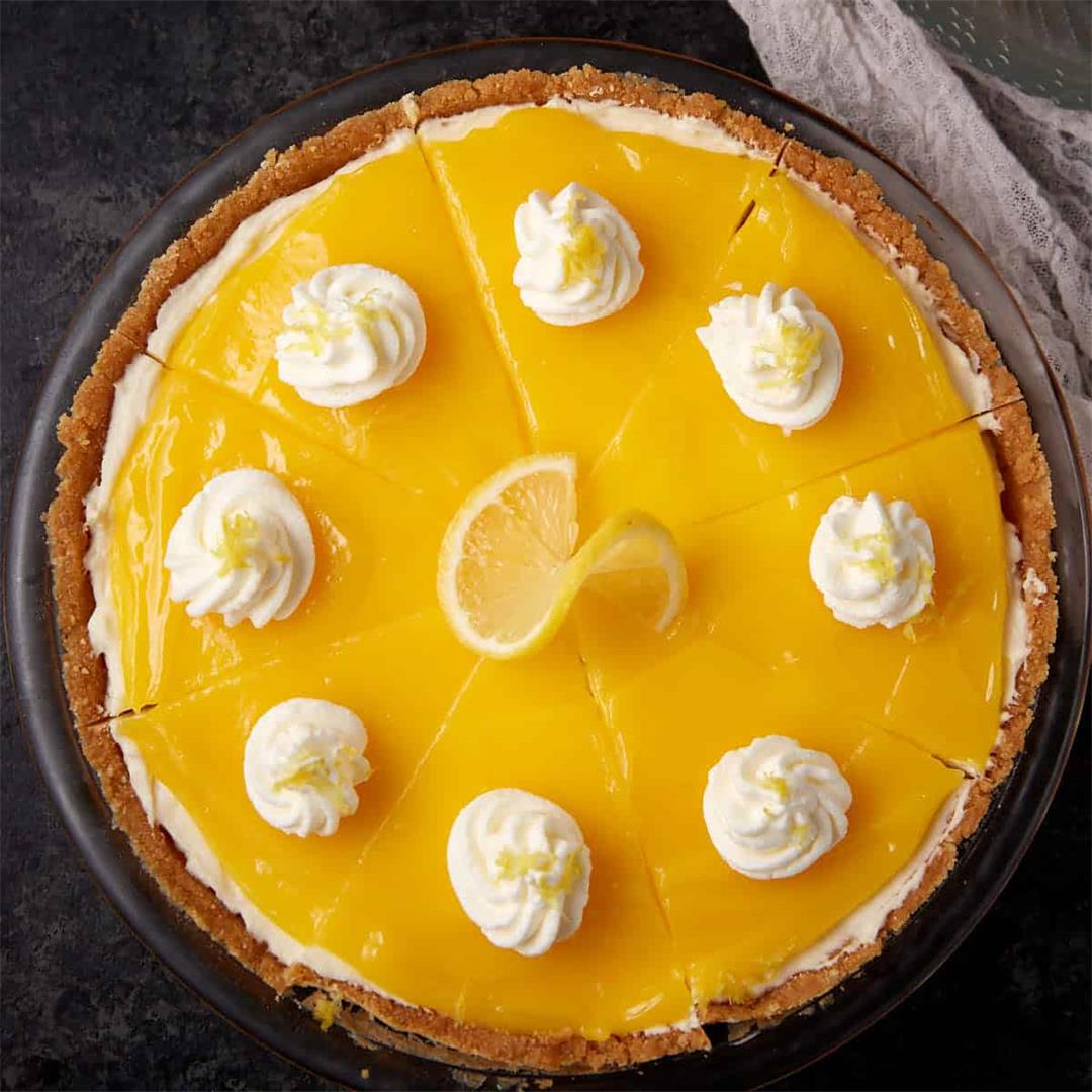 No Bake Lemon Curd Pie with Cream Cheese Filling