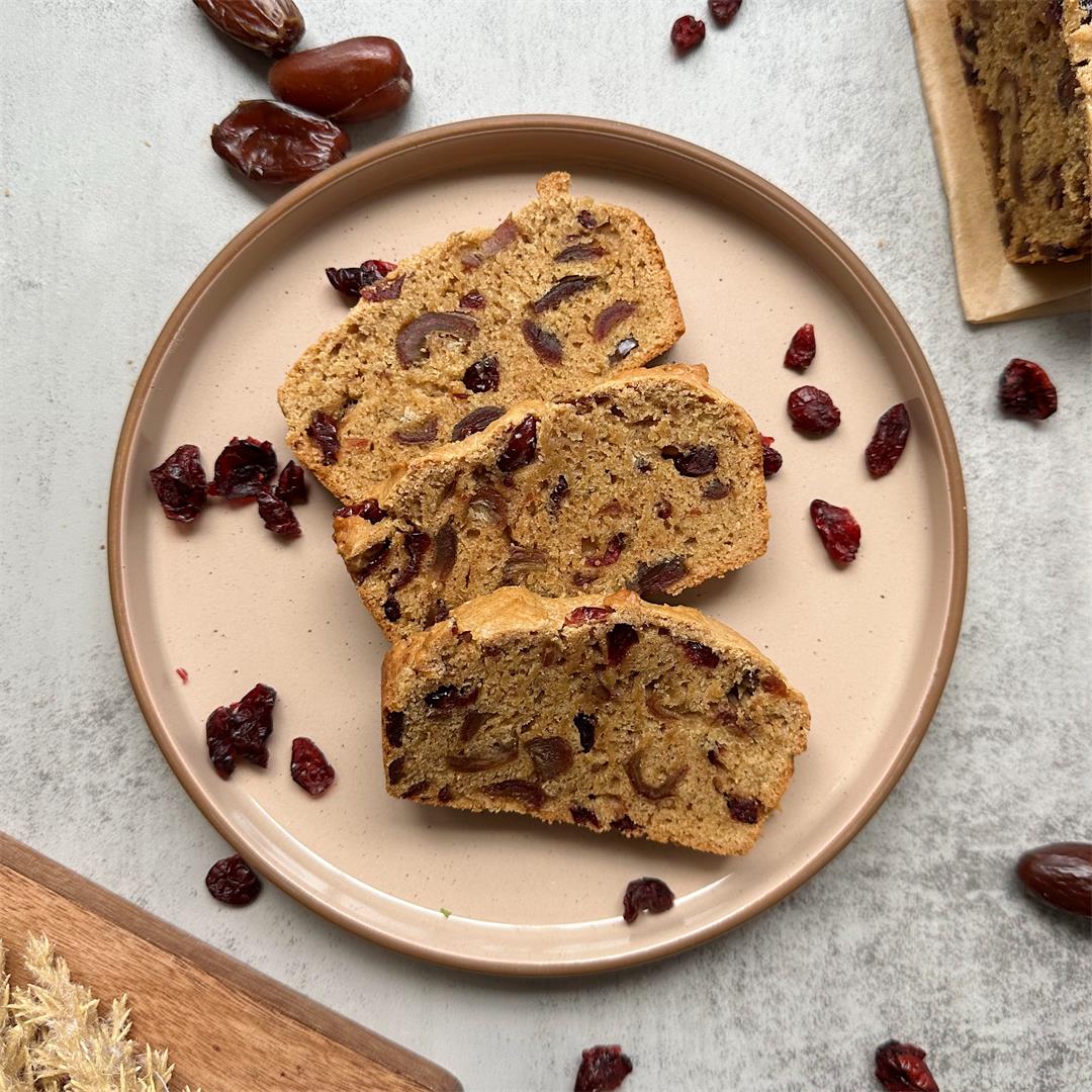 Vegan Cranberry Date Bread