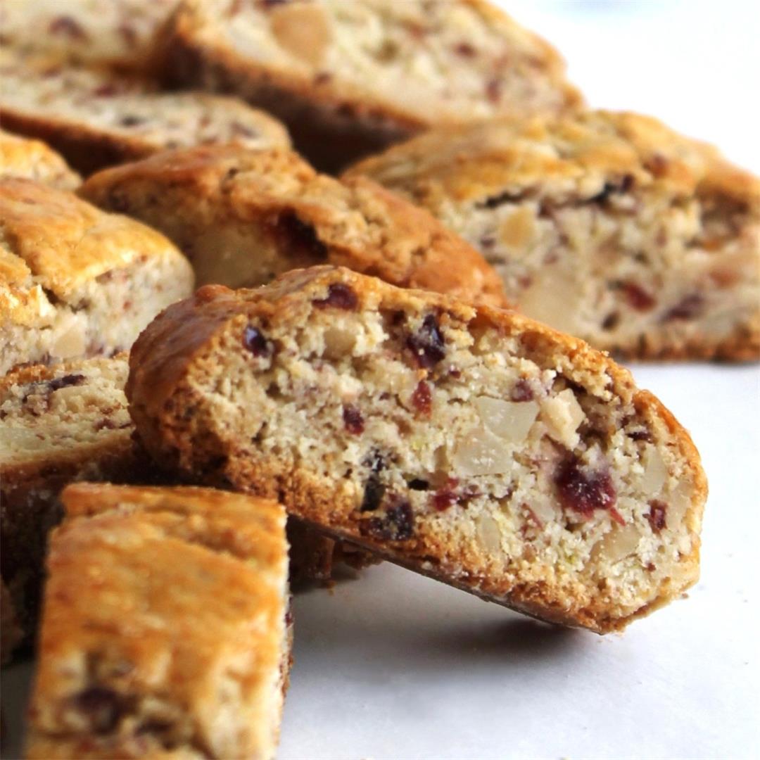 Mini Cranberry and Macadamia Nut Biscotti