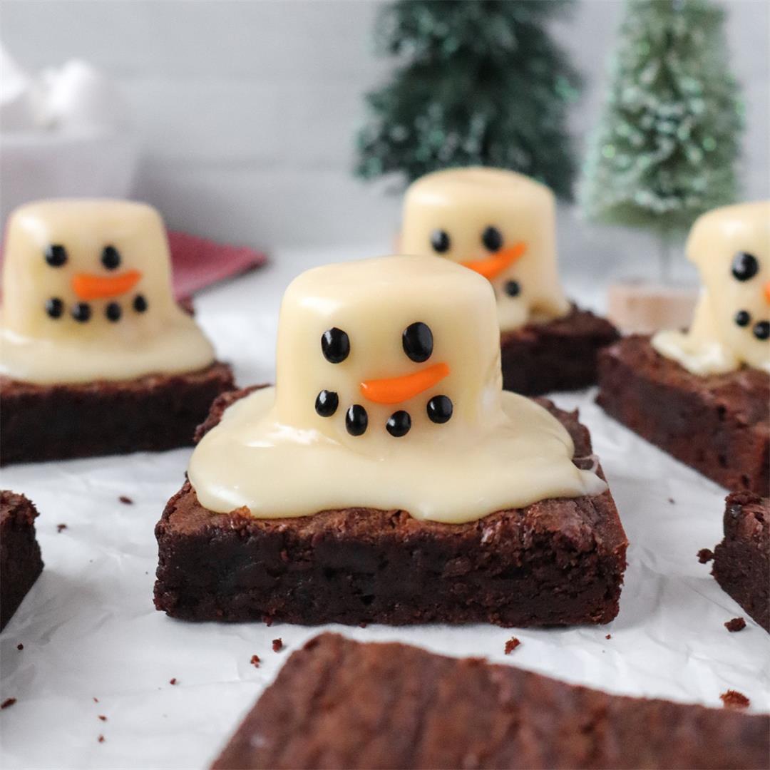 Melted Snowman Brownies