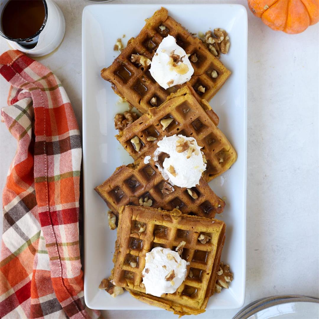 Healthy Pumpkin Waffles