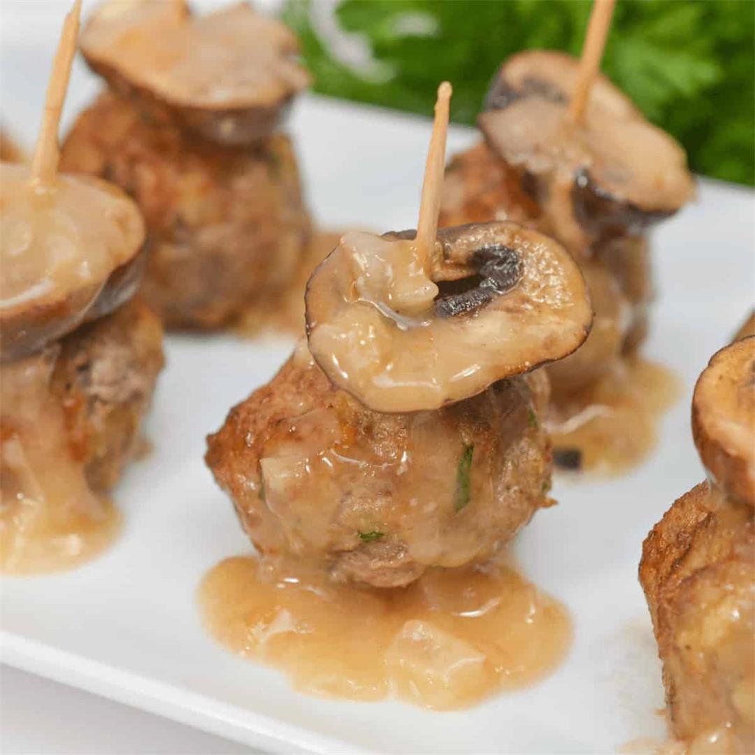 Veal Marsala Meatball Bites