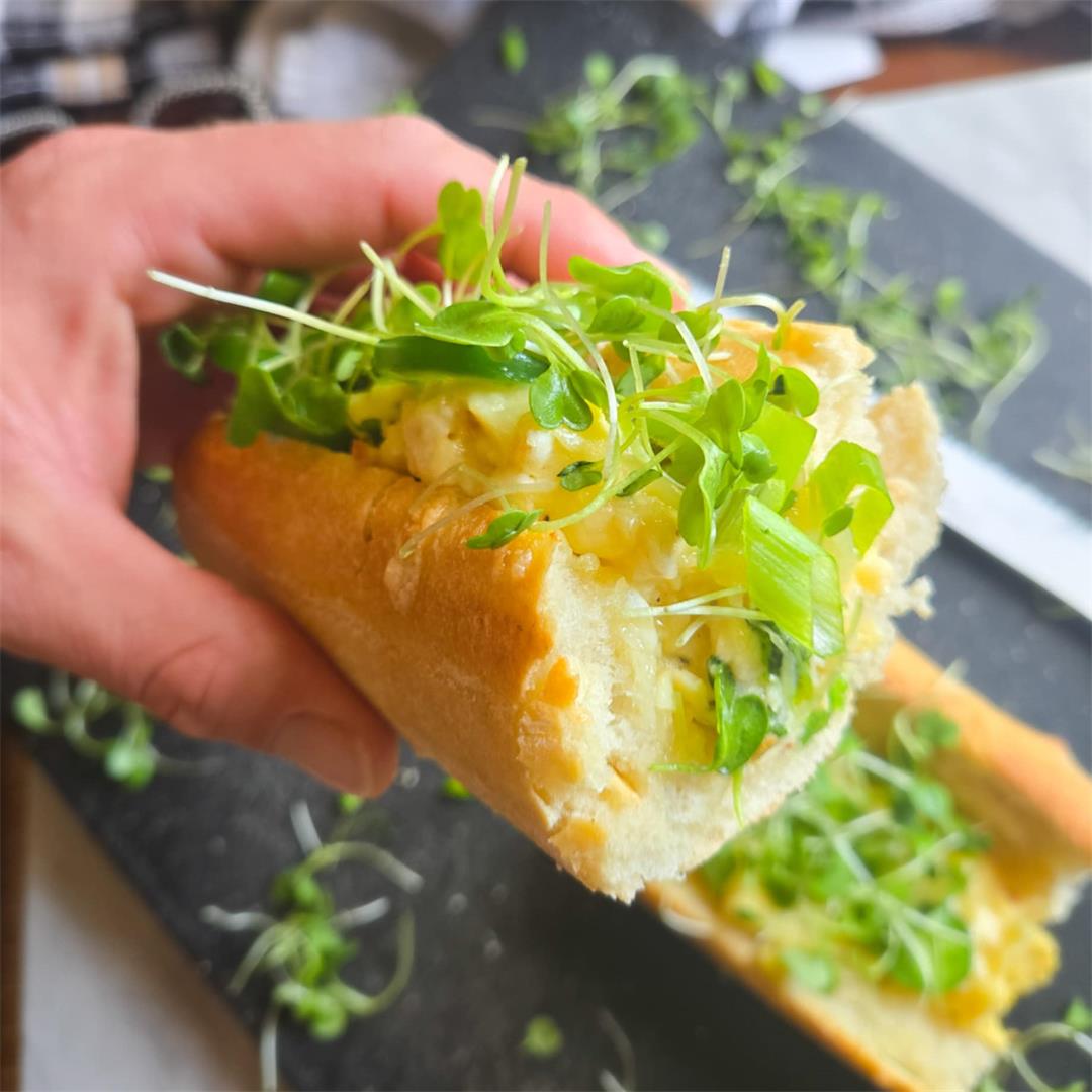 Cheesy Egg Scram Baguettes