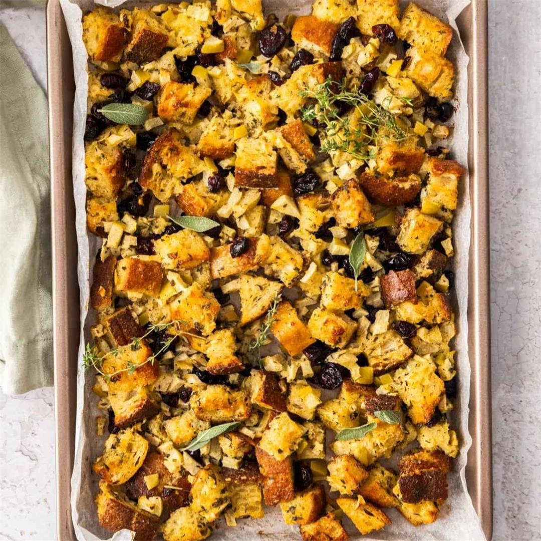 Crispy Sheet Pan Stuffing