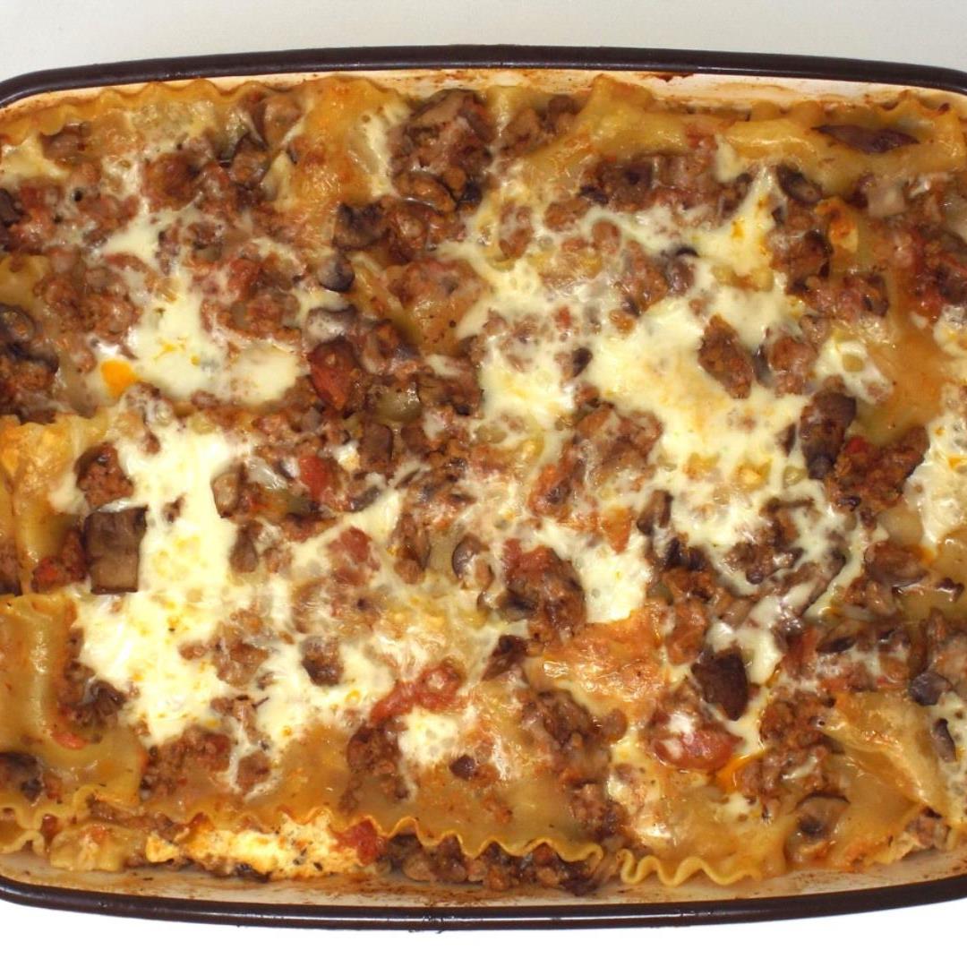 Homemade Sausage and Mushroom Lasagna