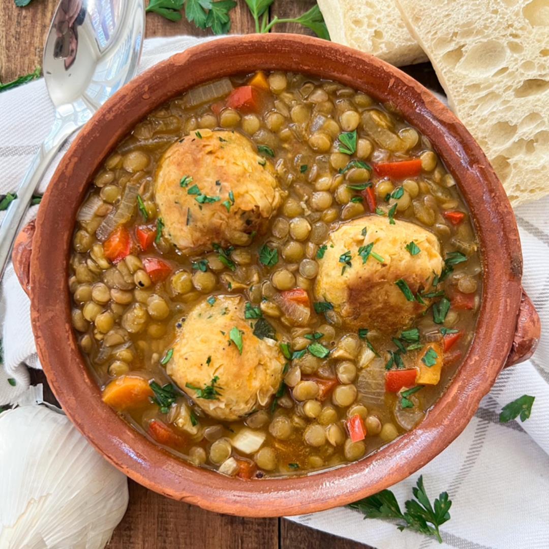 Lentil Stew with Veggie “Meatballs” | Heart-Healthy Recipe