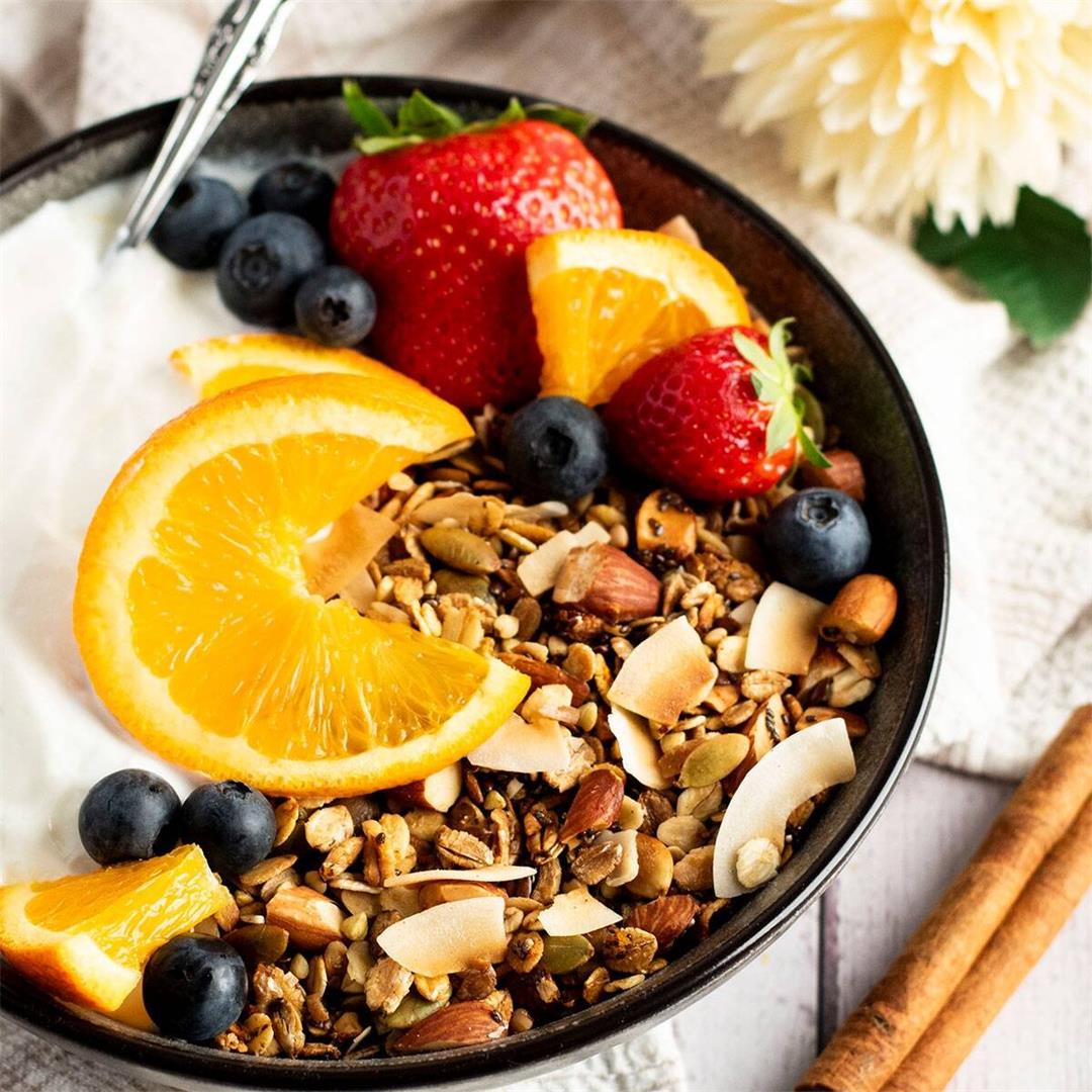 Whole Grain Tropical Granola w/ Orange, Ginger & Cinnamon