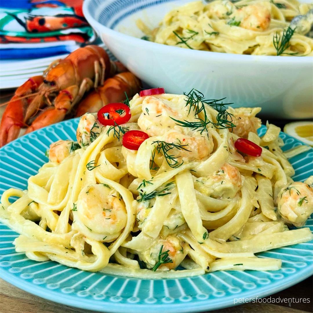 Crawfish Fettuccine with Lemon Dill