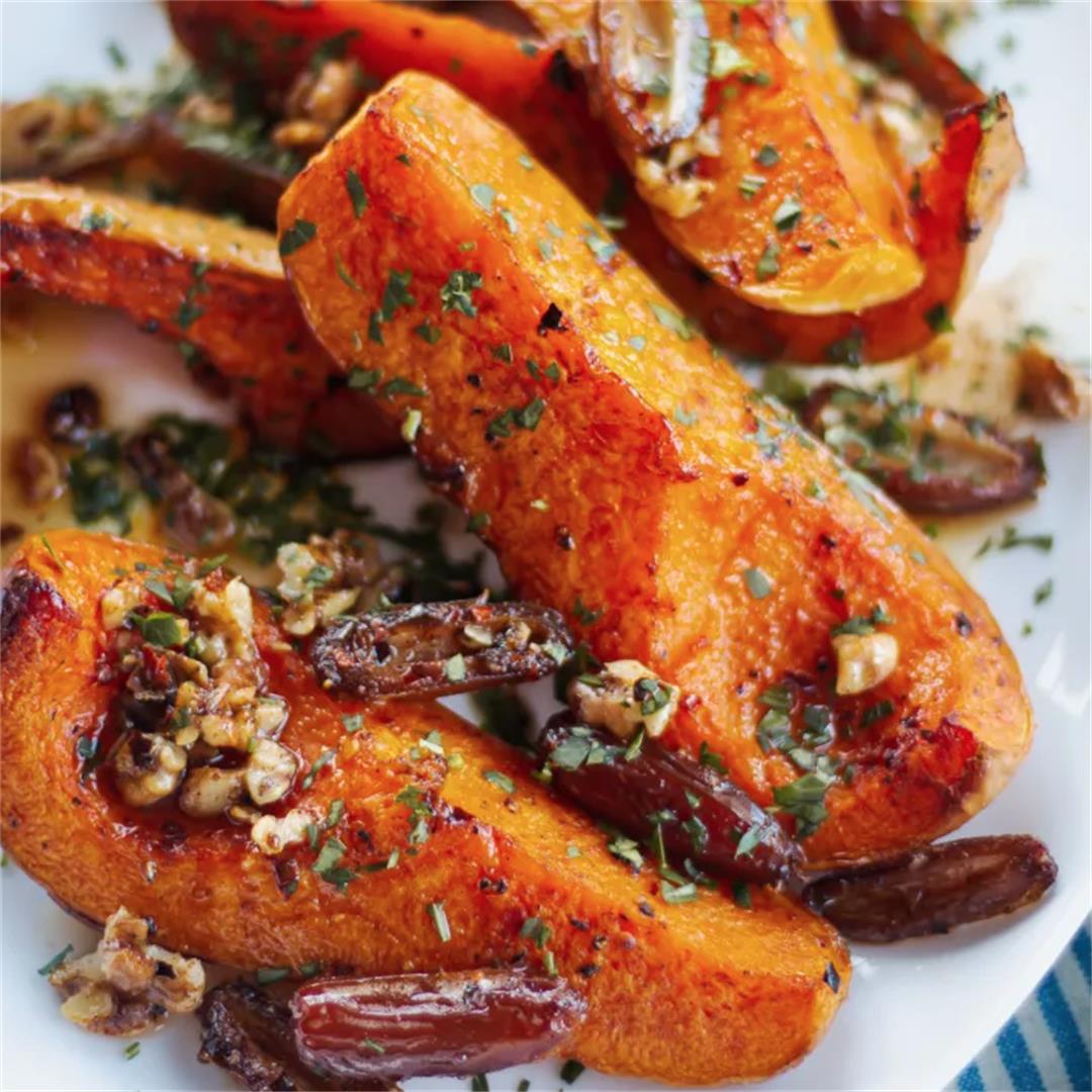 Brown Buttered Squash, Dates and Walnuts