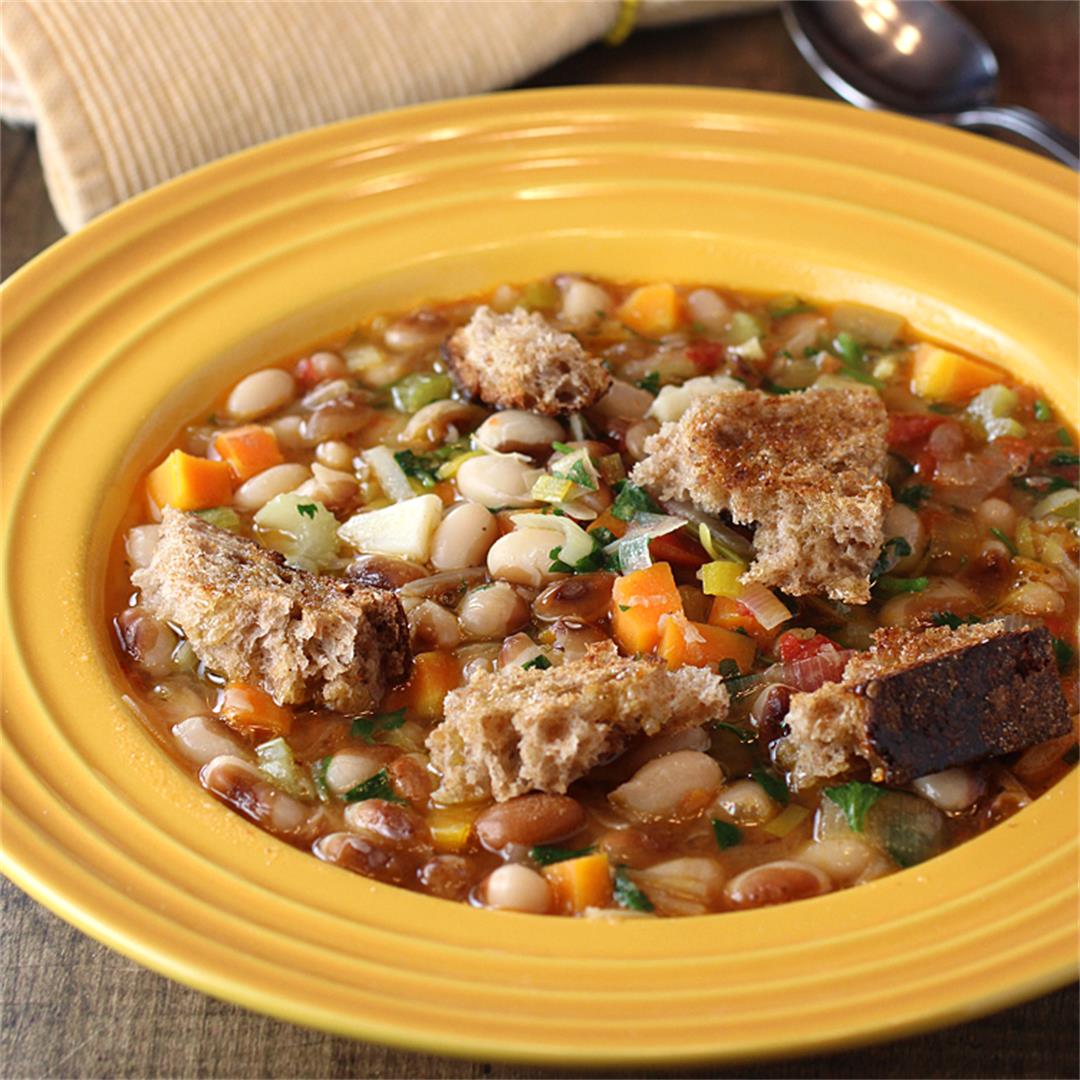 Chef Jeremy Fox's garlicky heirloom yellow eye bean soup