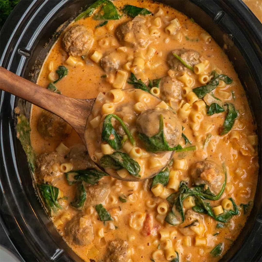 Slow Cooker Meatball Soup