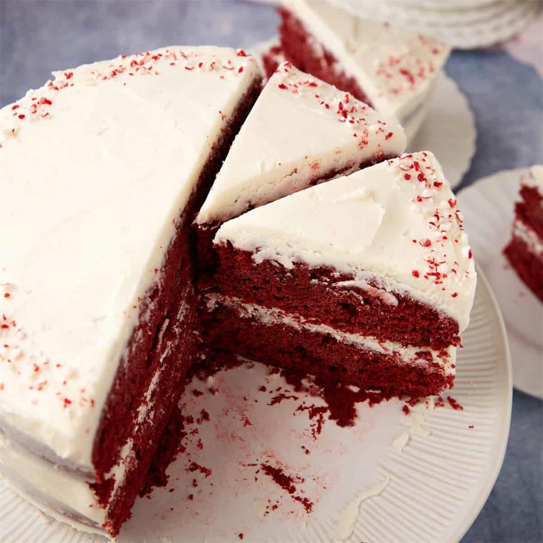 Red Velvet Layer Cake with White Chocolate Frosting