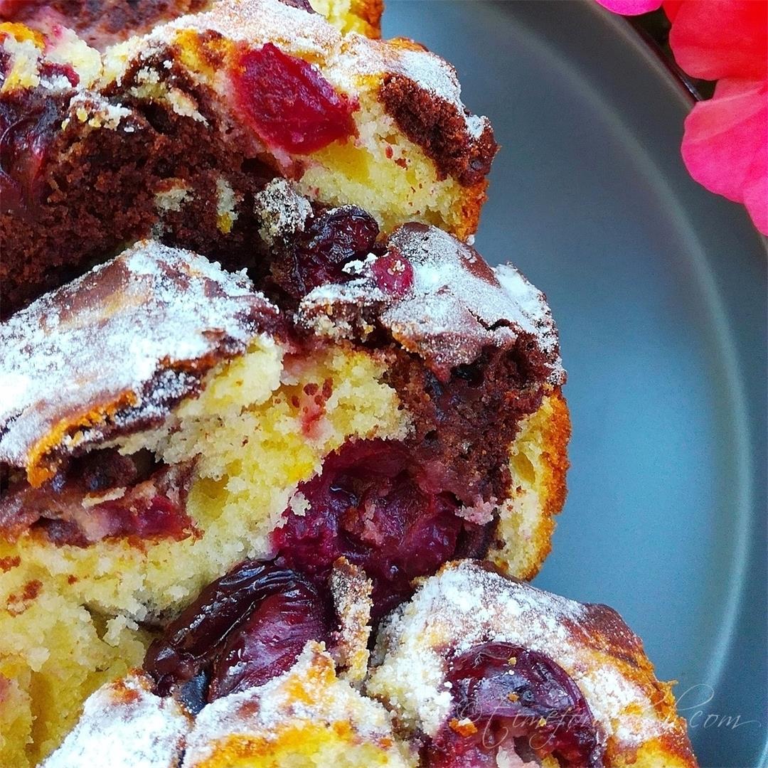 Sour Cherry Marble Cake