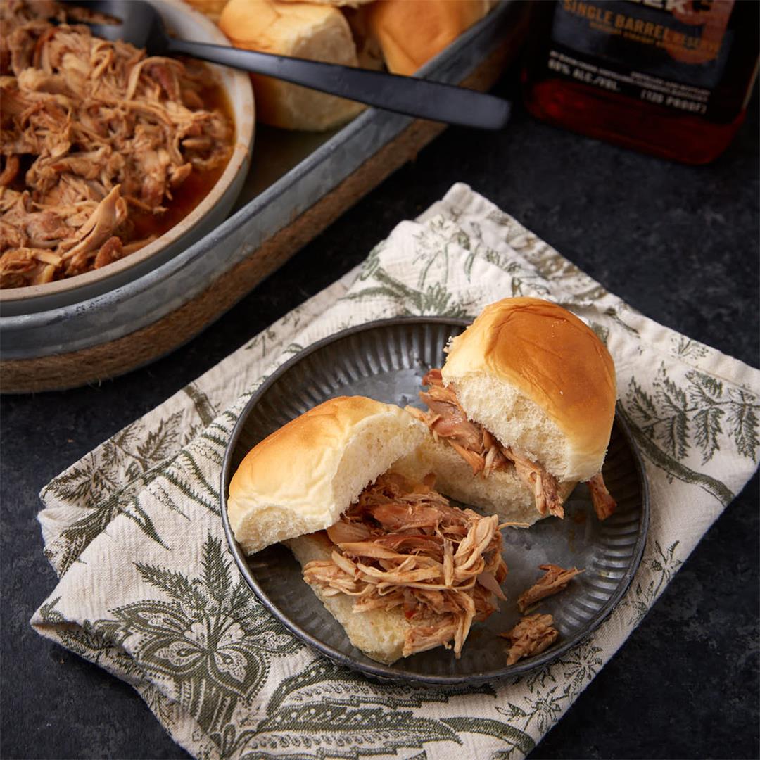 Slow Cooker Bourbon BBQ Pulled Chicken