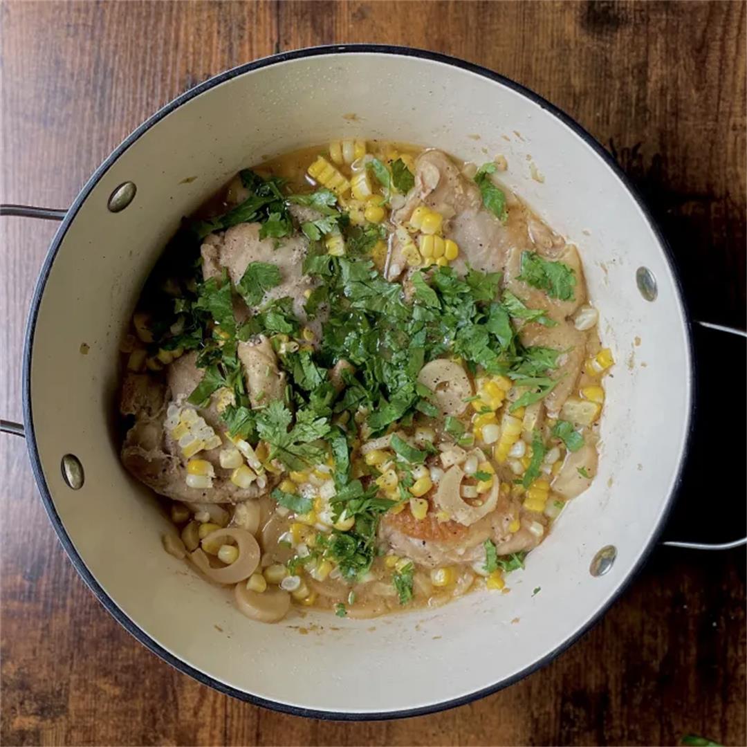 Hearts of Palm Corn and Chicken Stew