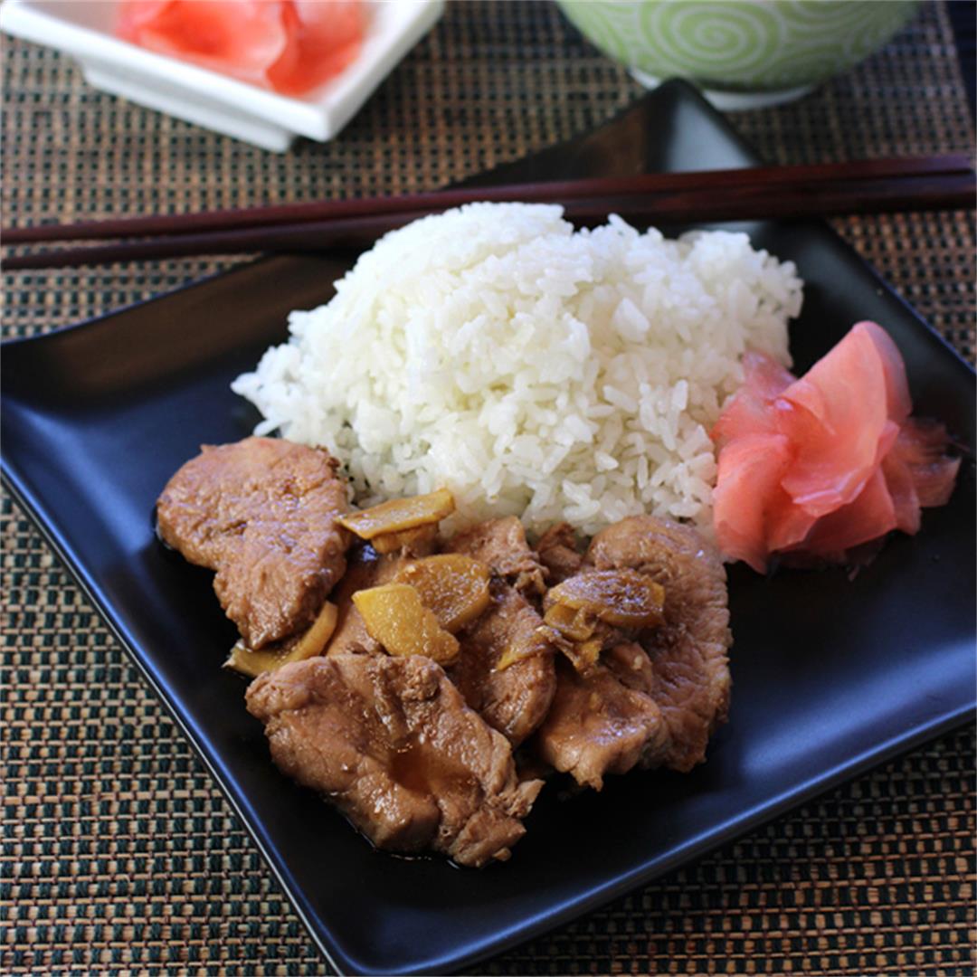 Japanese pork simmered with ginger