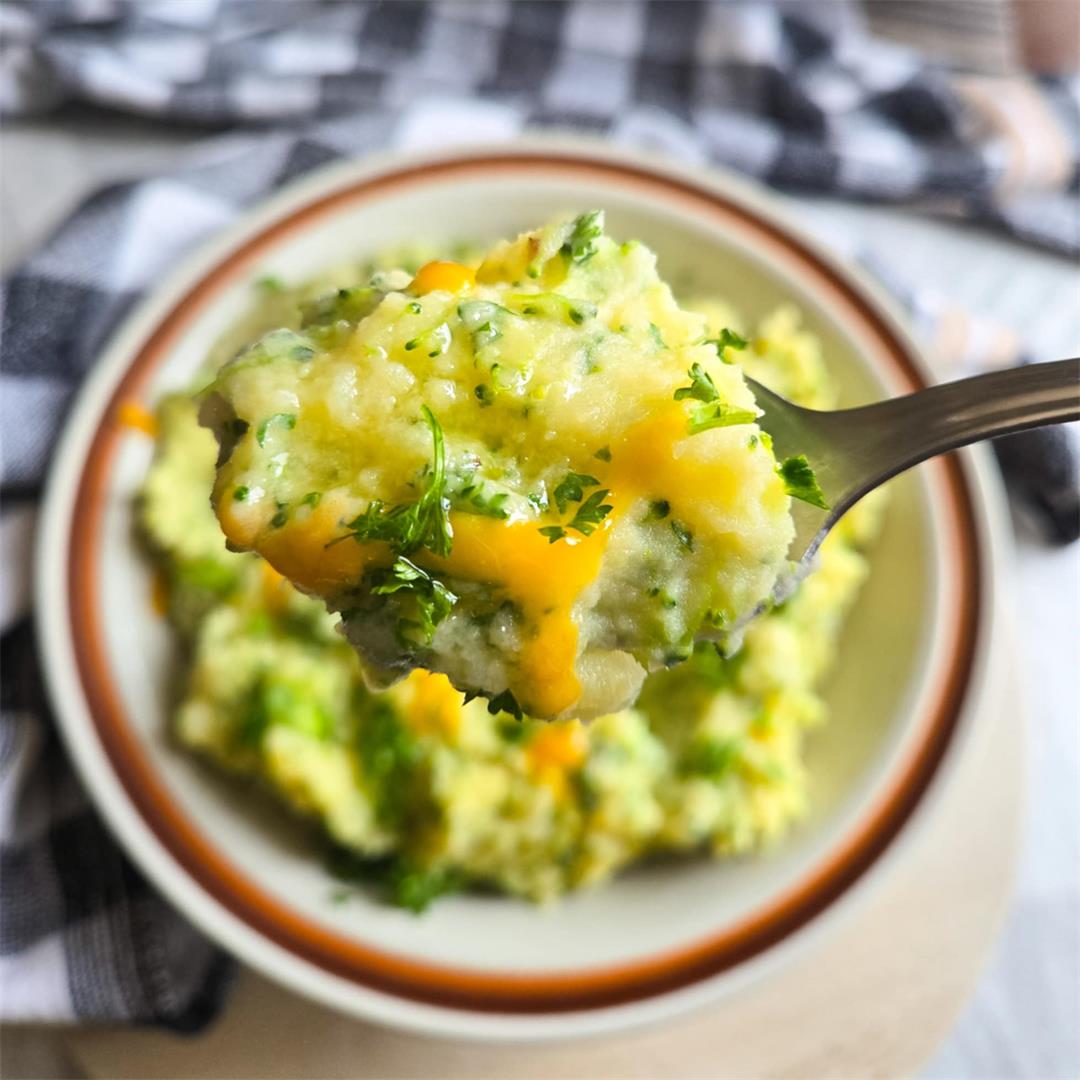 Broccoli Cheddar Mashed Taters