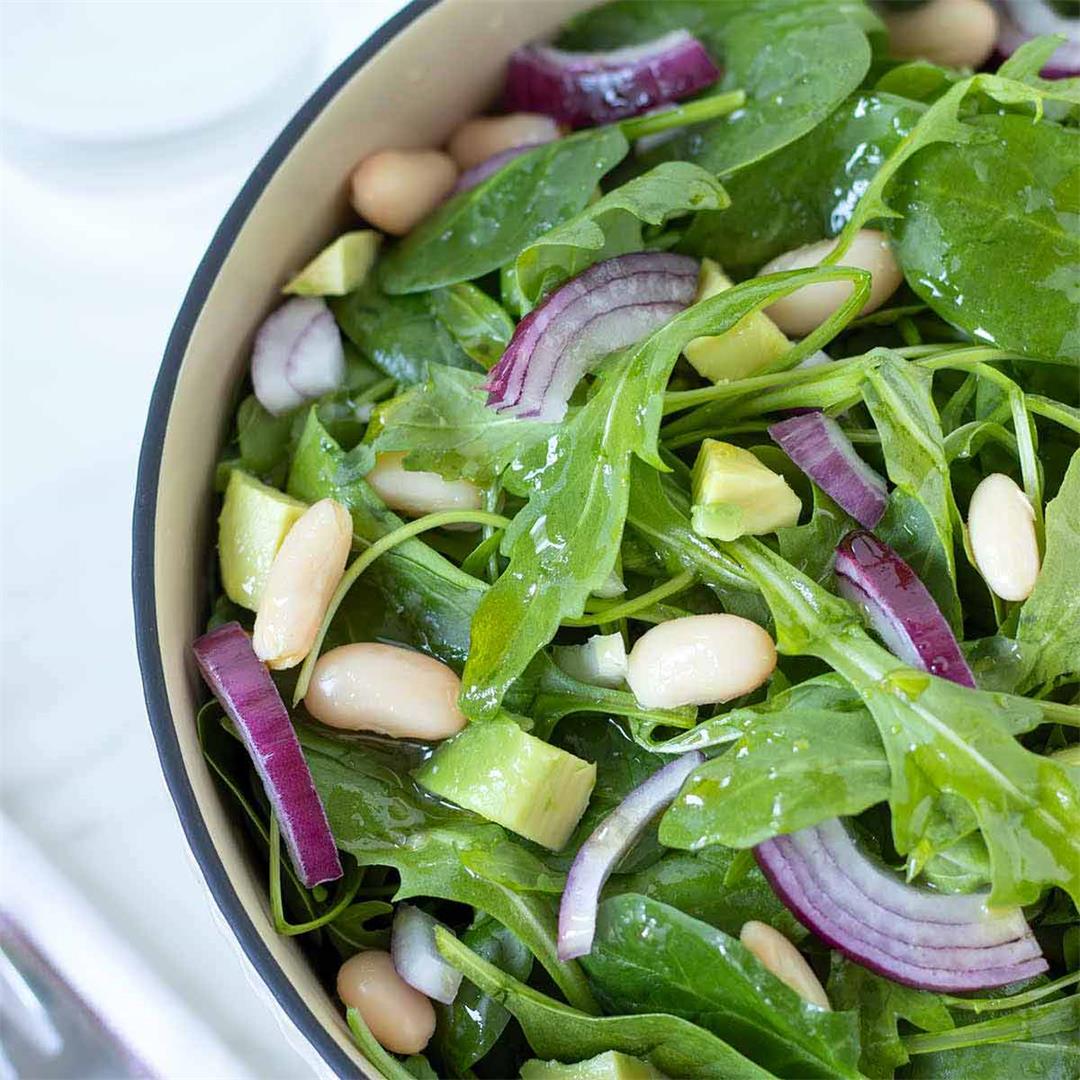 Simple Spinach Arugula Salad