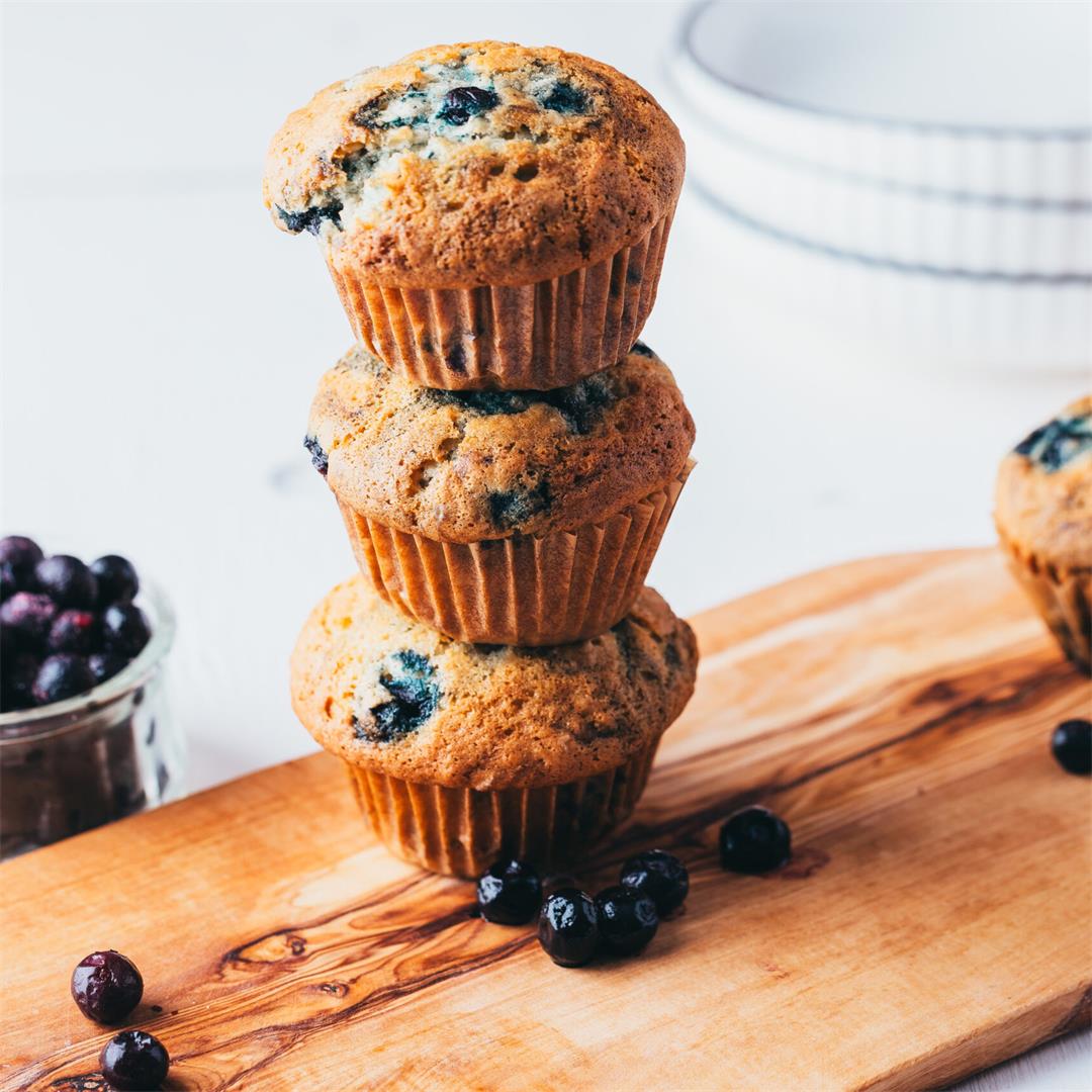 The Best Blueberry Muffins Recipe with Fresh or Frozen Berries