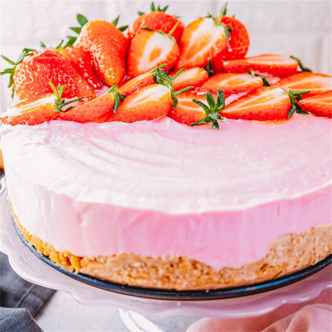 How to Make the Creamiest No-Bake Strawberry Cheesecake