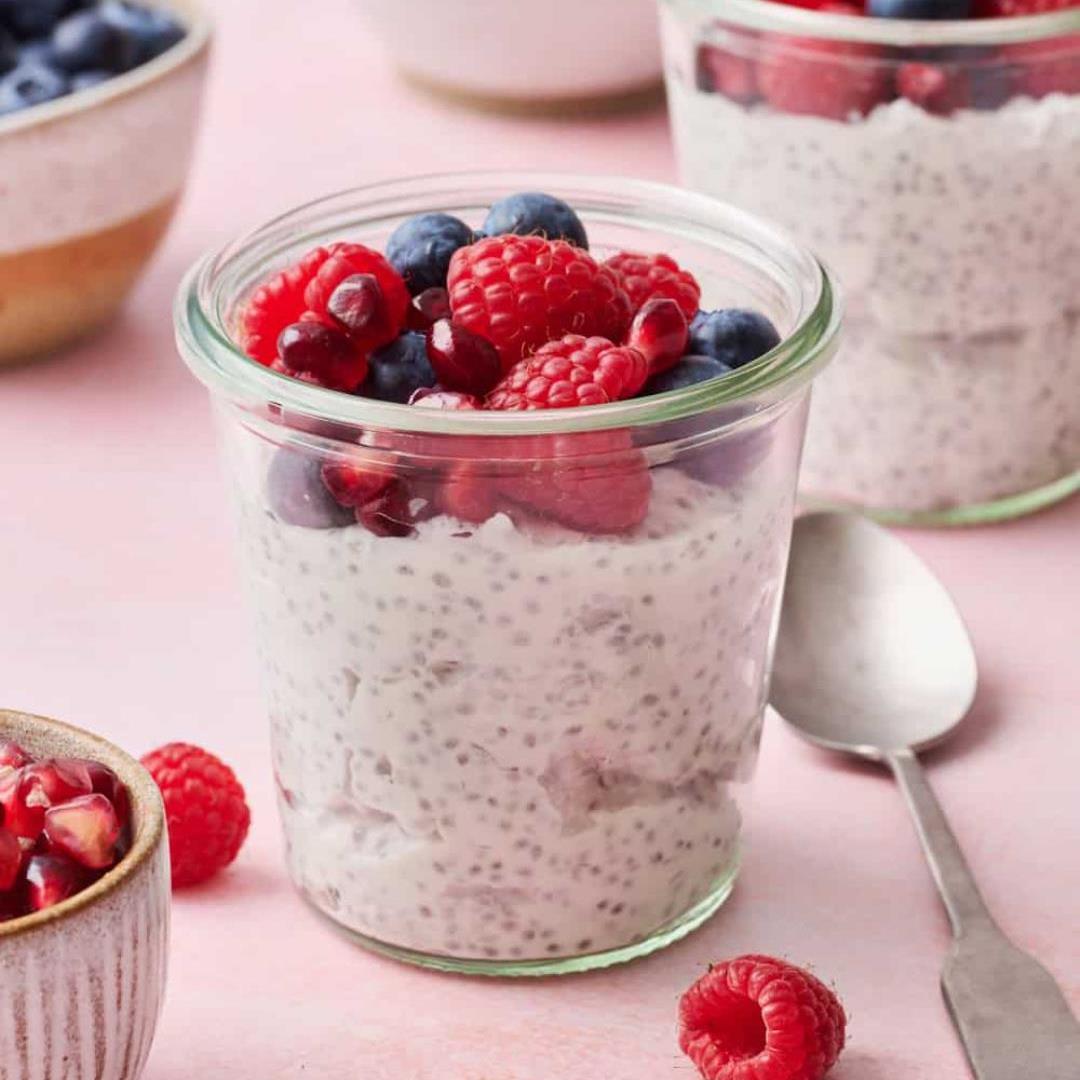 Chia Yogurt Parfait (Quick High Protein Breakfast)