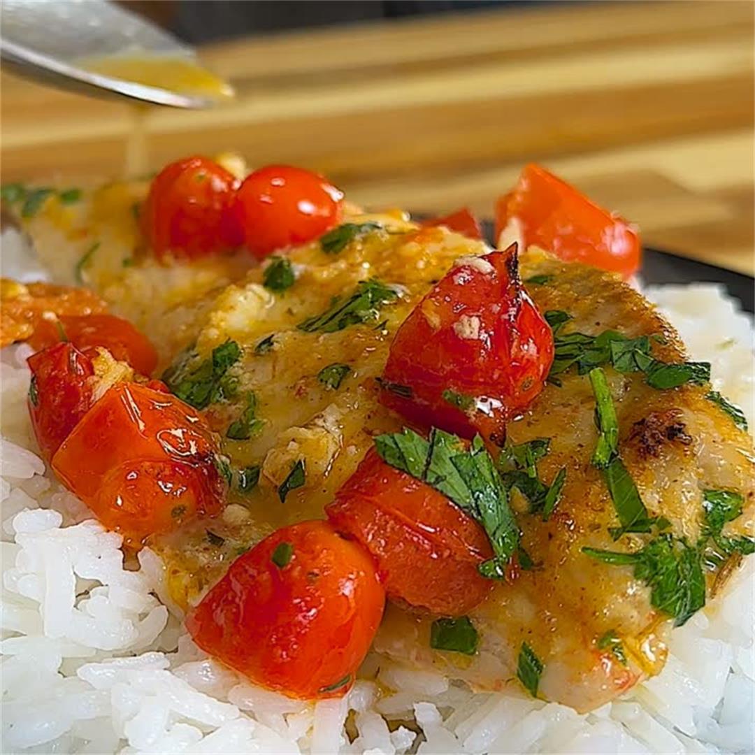 15-Minute Baked Tilapia & Cherry Tomatoes