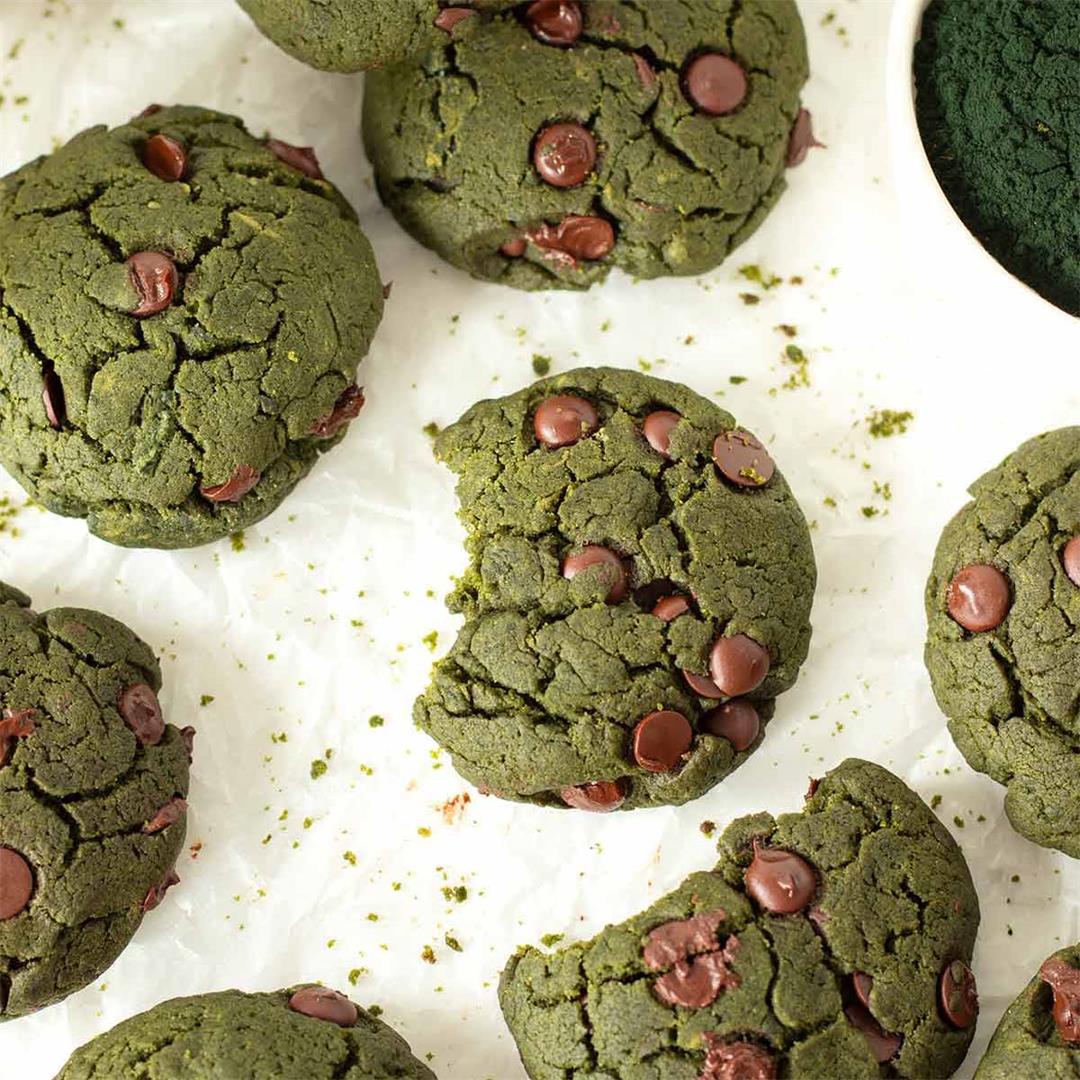 Green Spirulina Cookies (Vegan)