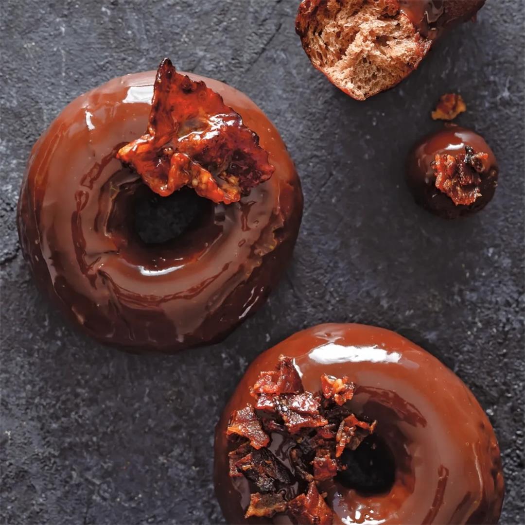 Glazed Bacon Chocolate Donuts