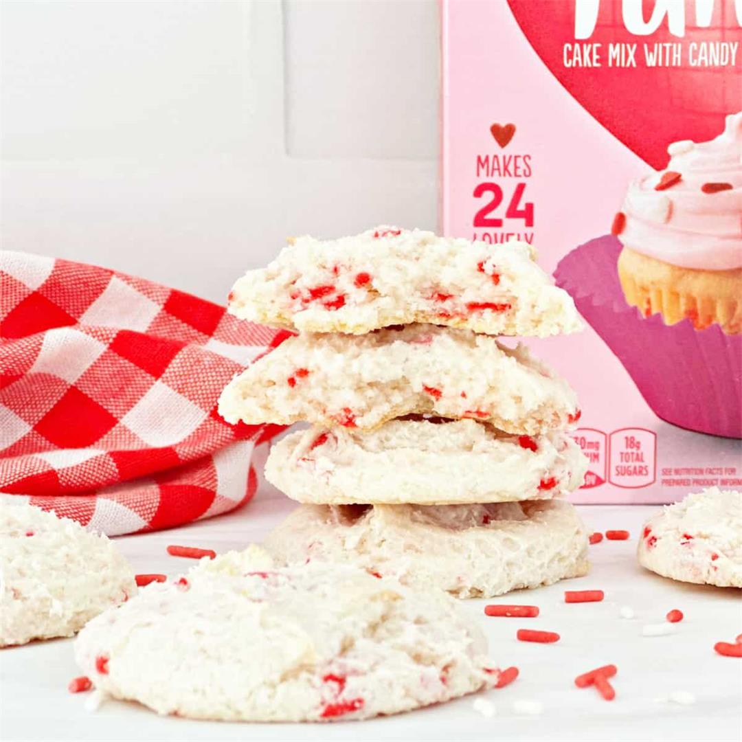 Valentine's Day Cake Mix Cookies