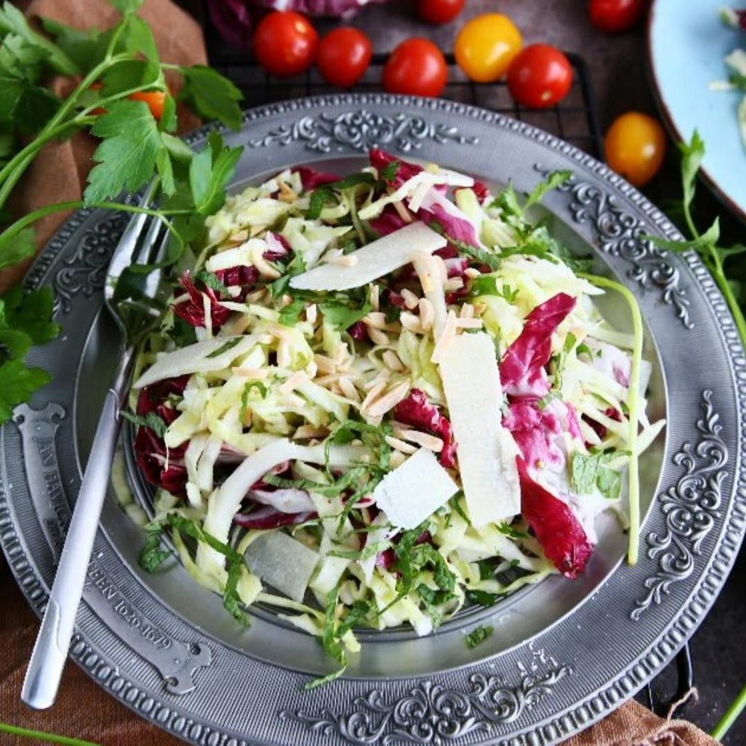 Overnight Coleslaw with Toasted Almonds