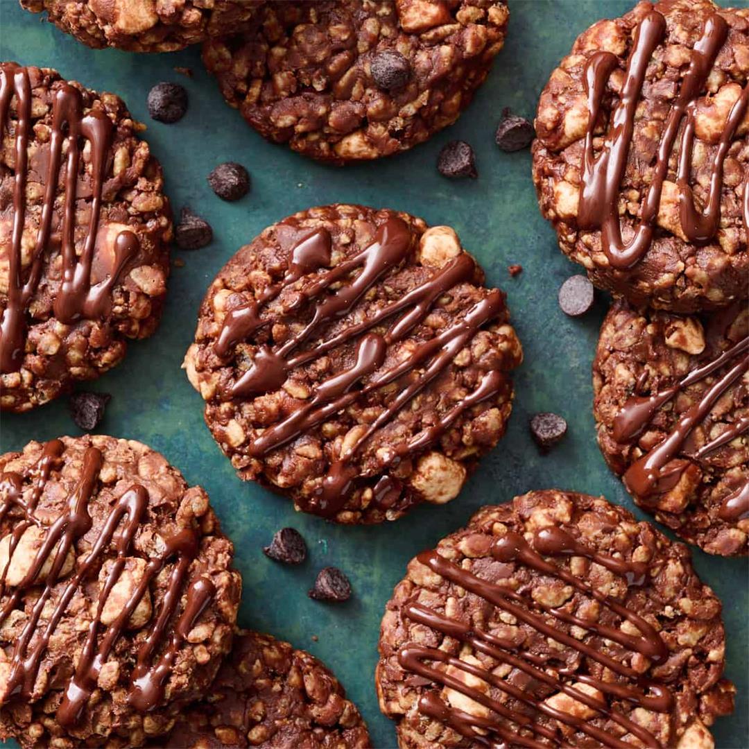 Chocolate No-Bake Rice Krispie Cookies