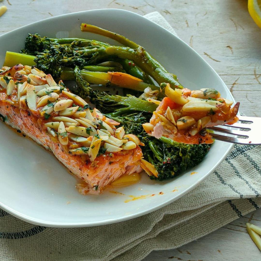 Almond Crusted Salmon with Honey Mustard