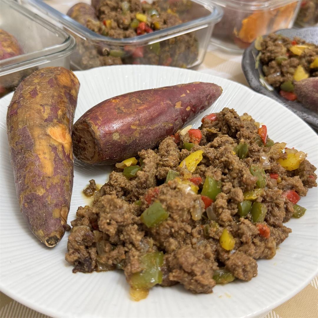 Taco Beef and Sweet Potatoes for Meal Prep