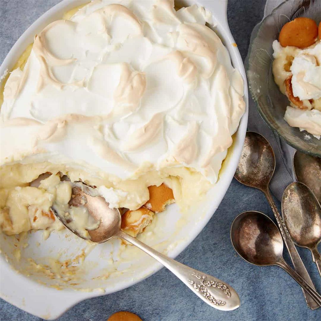 Old-Fashioned Banana Pudding With Meringue