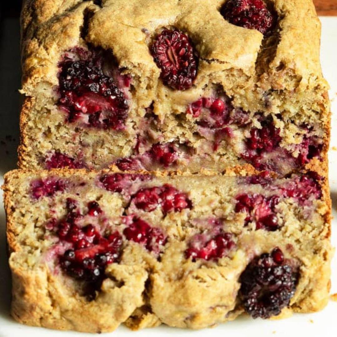 Moist Blackberry Banana Bread With Oat Flour