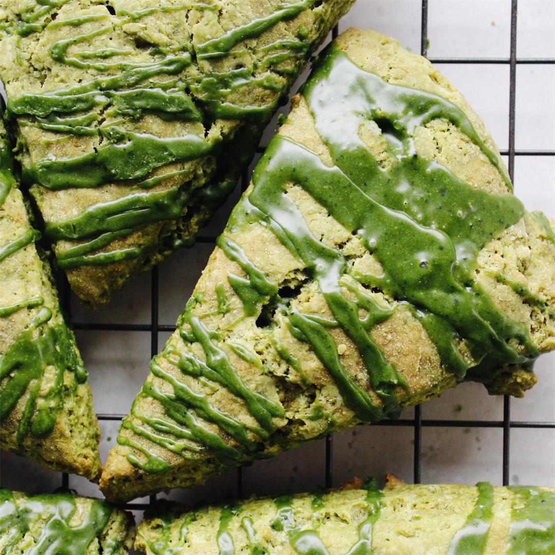 Glazed Matcha Scones