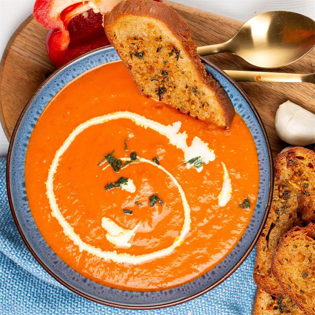 Roasted Red Pepper Gouda Soup