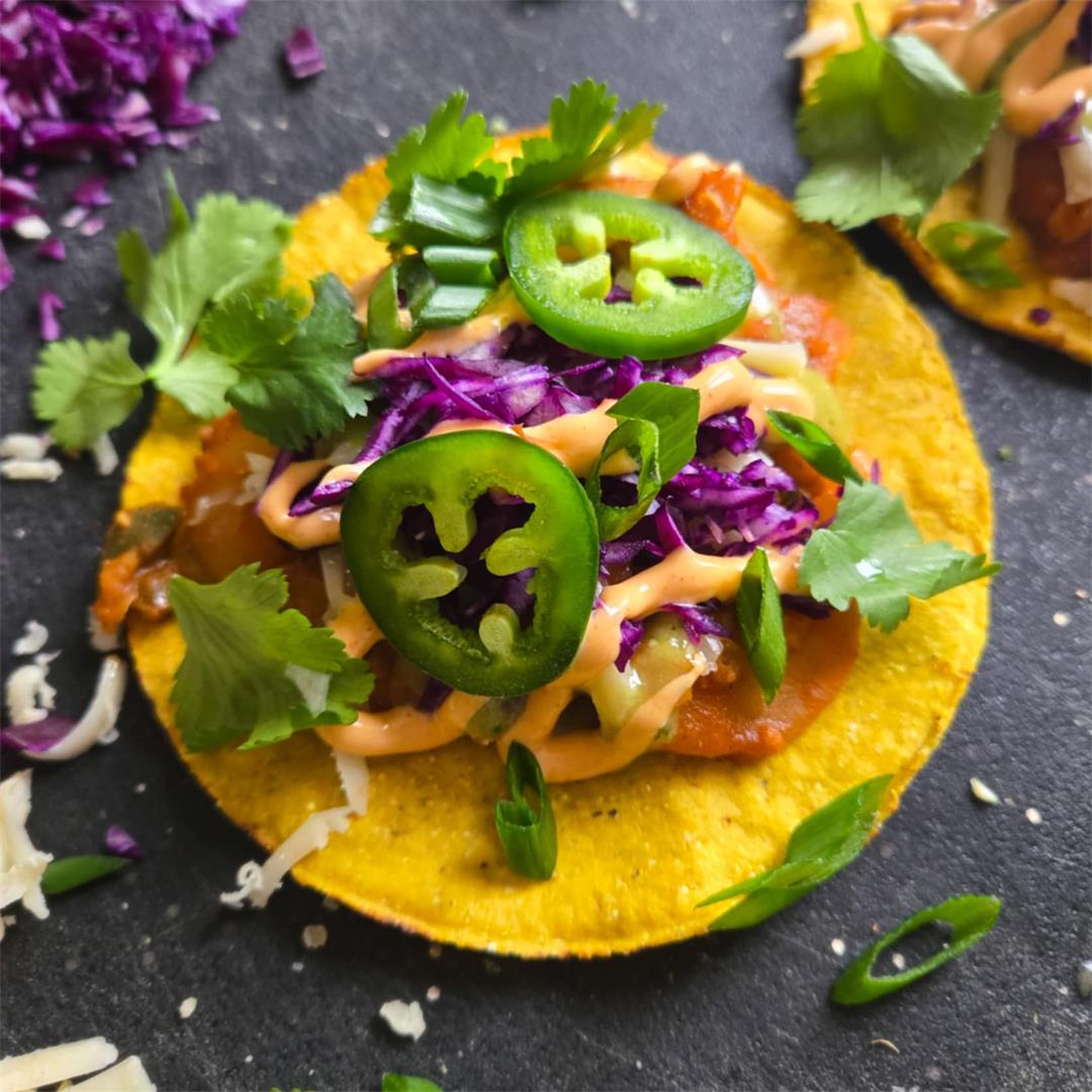 Spicy Butter Bean Tostadas