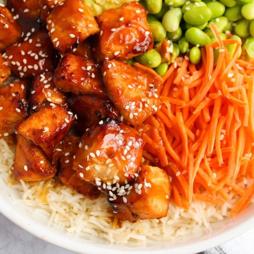 Gluten-Free Air Fryer Salmon Poke Bowl