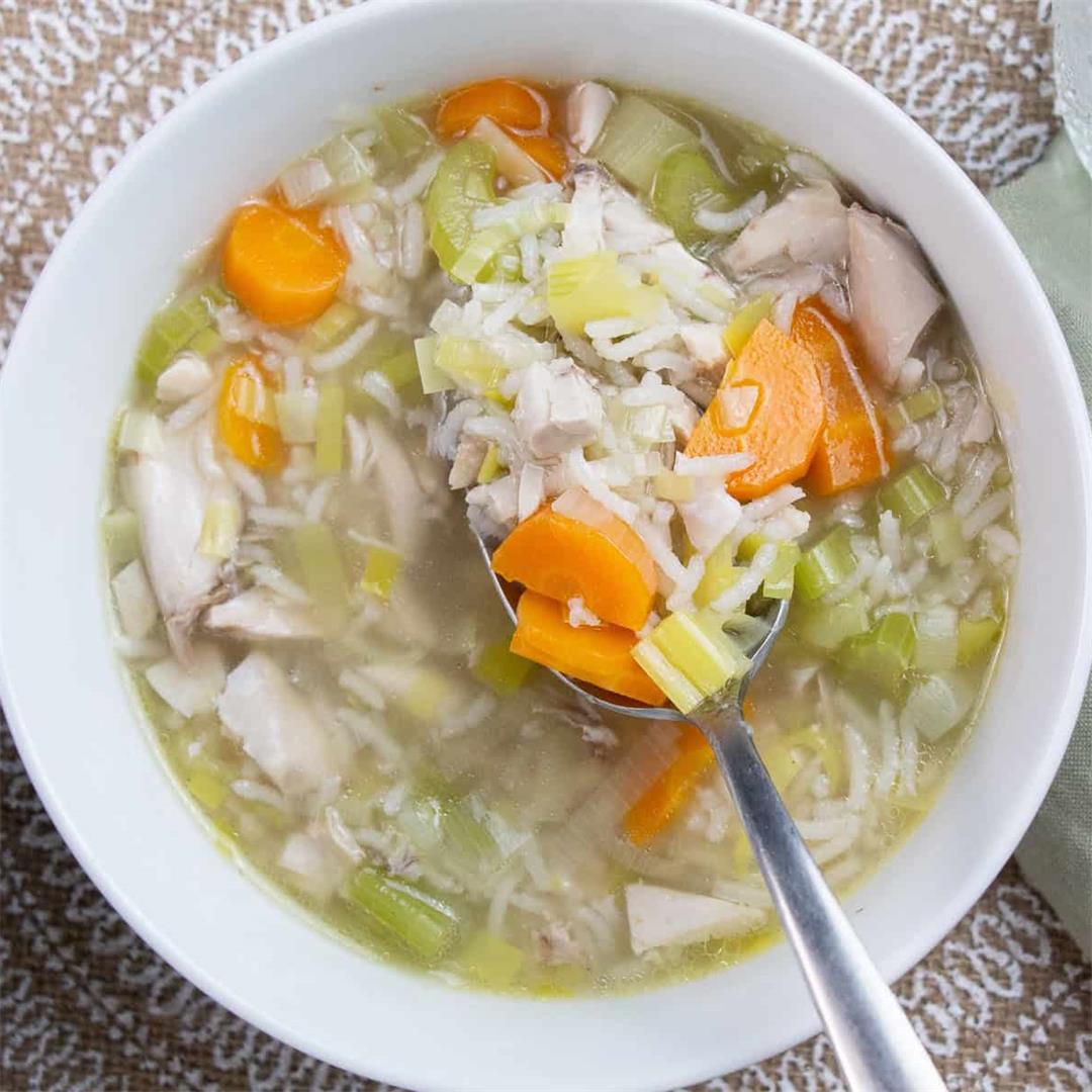 Homemade Chicken Wing Soup with Rice