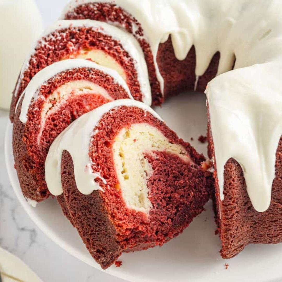 Red Velvet Bundt Cake with Cream Cheese Swirl