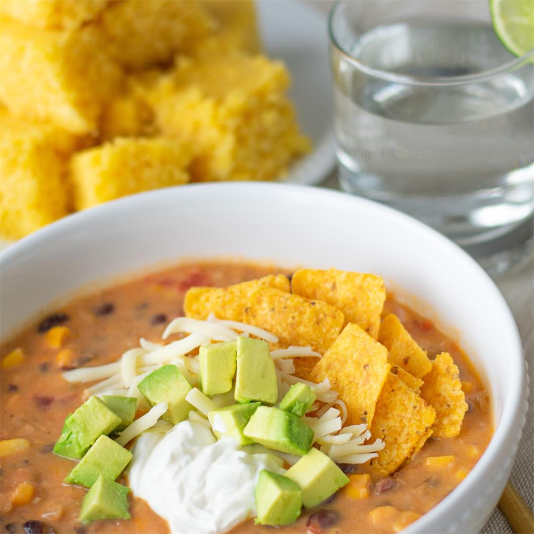 Creamy Vegetarian Tortilla Soup