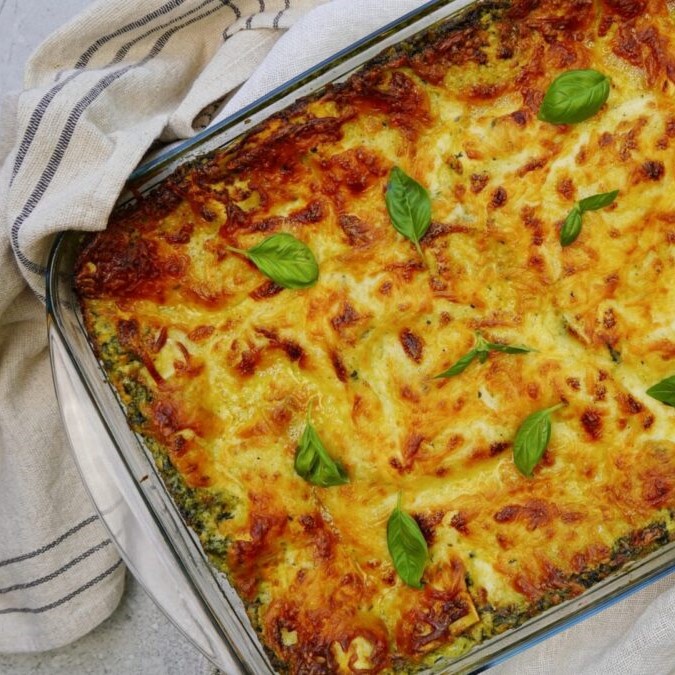 Alfredo Lasagna with Spinach (No Ricotta)