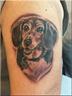Memorial portrait of a beautiful girl named Dolly.  Placement: Upper arm.
